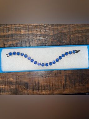 Touchstone Crystal by Swarovski Ice Bracelet in Royal Blue Delight